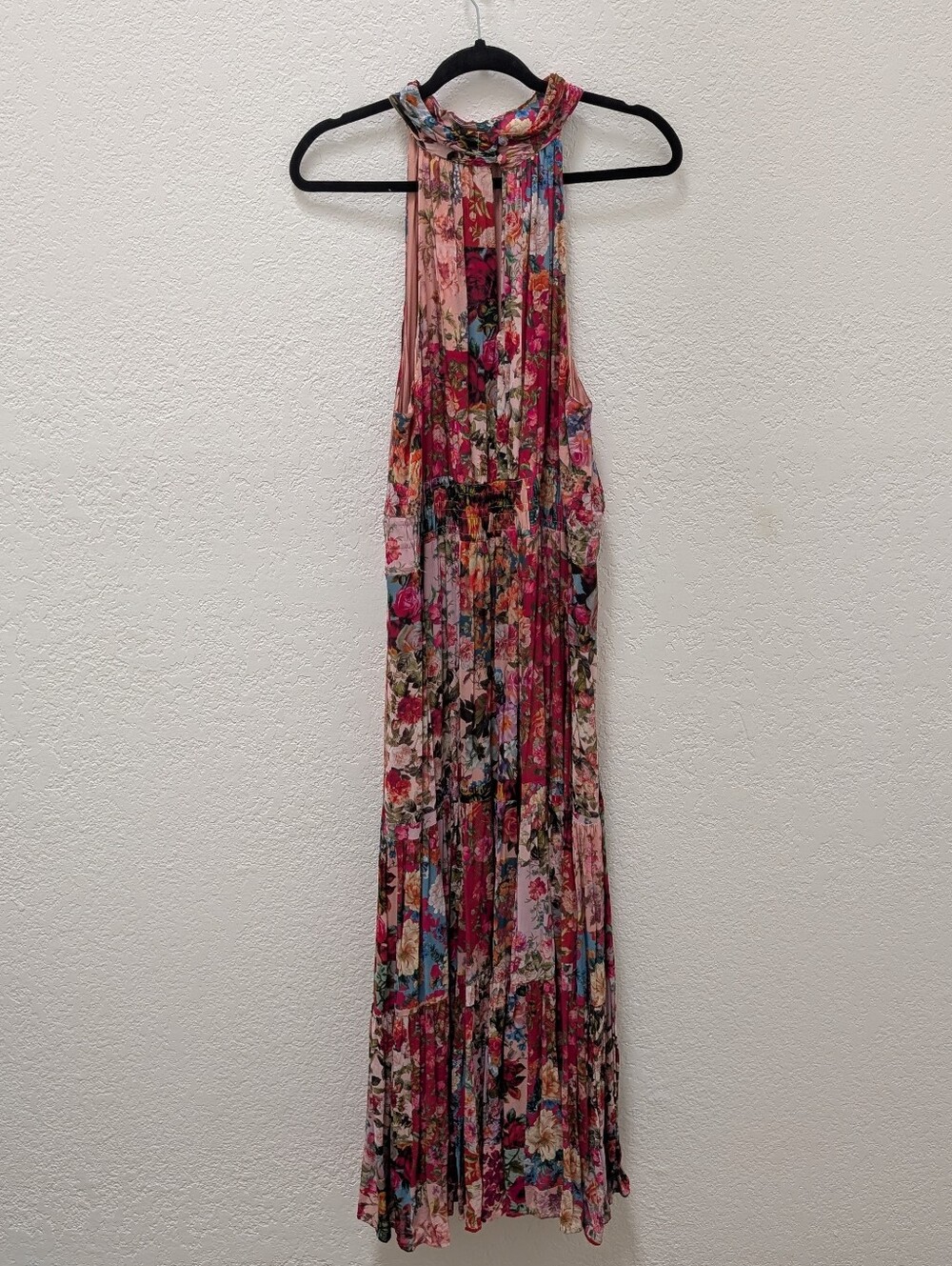 Anthropologie The Somerset Maxi Dress: Halter Edition - Pink Mosaic Floral - Picture 6 of 7